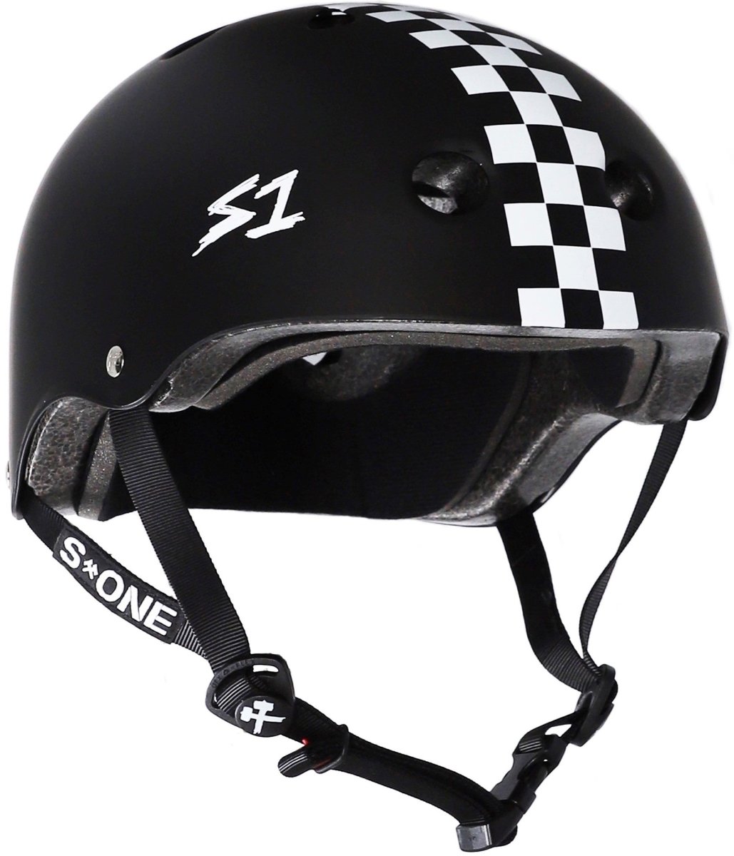 S1 Lifer Black Matte w/White Checkers - Gear - Helmets