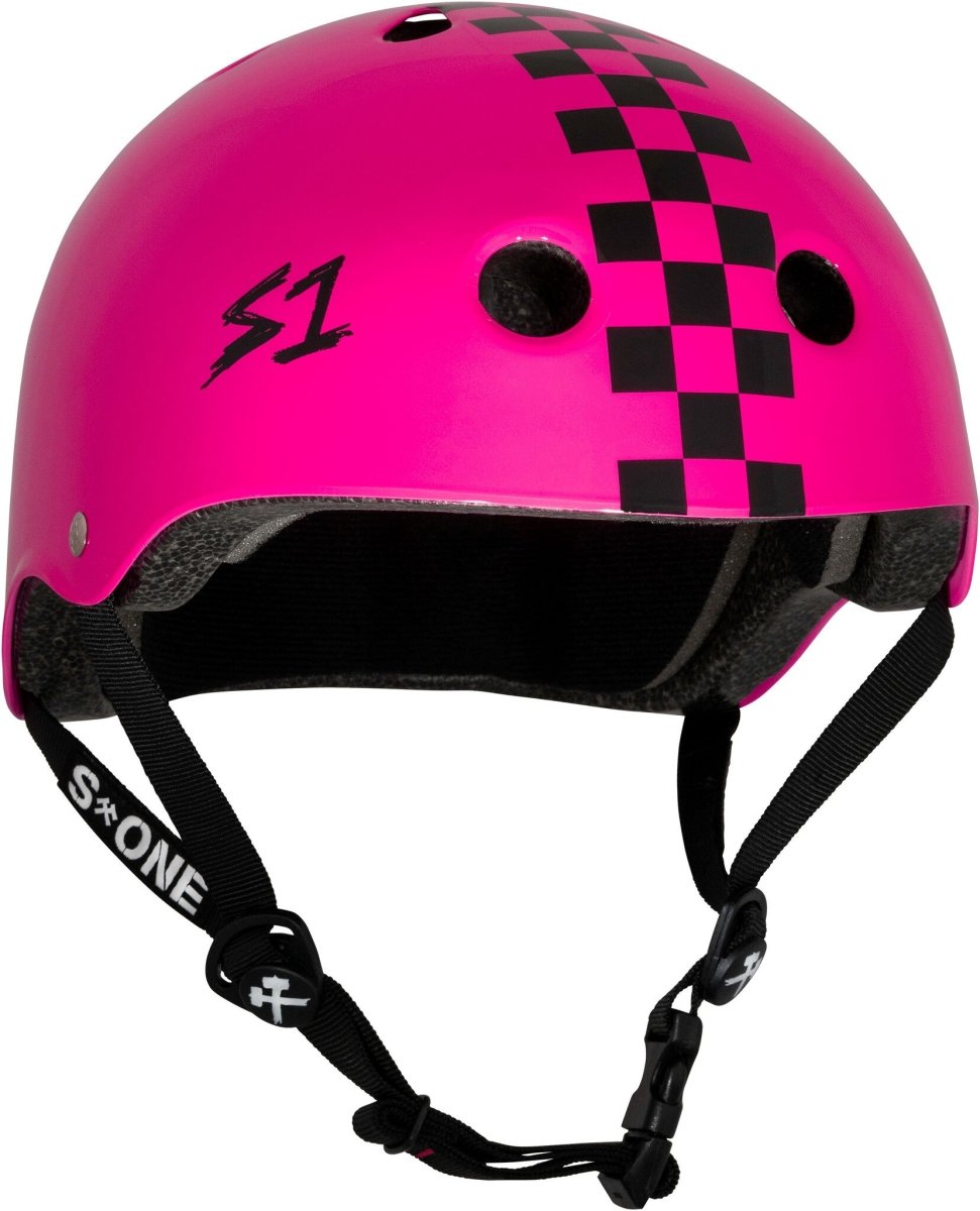 S1 Lifer Pink Gloss w/Checkers Medium - Gear - Helmets