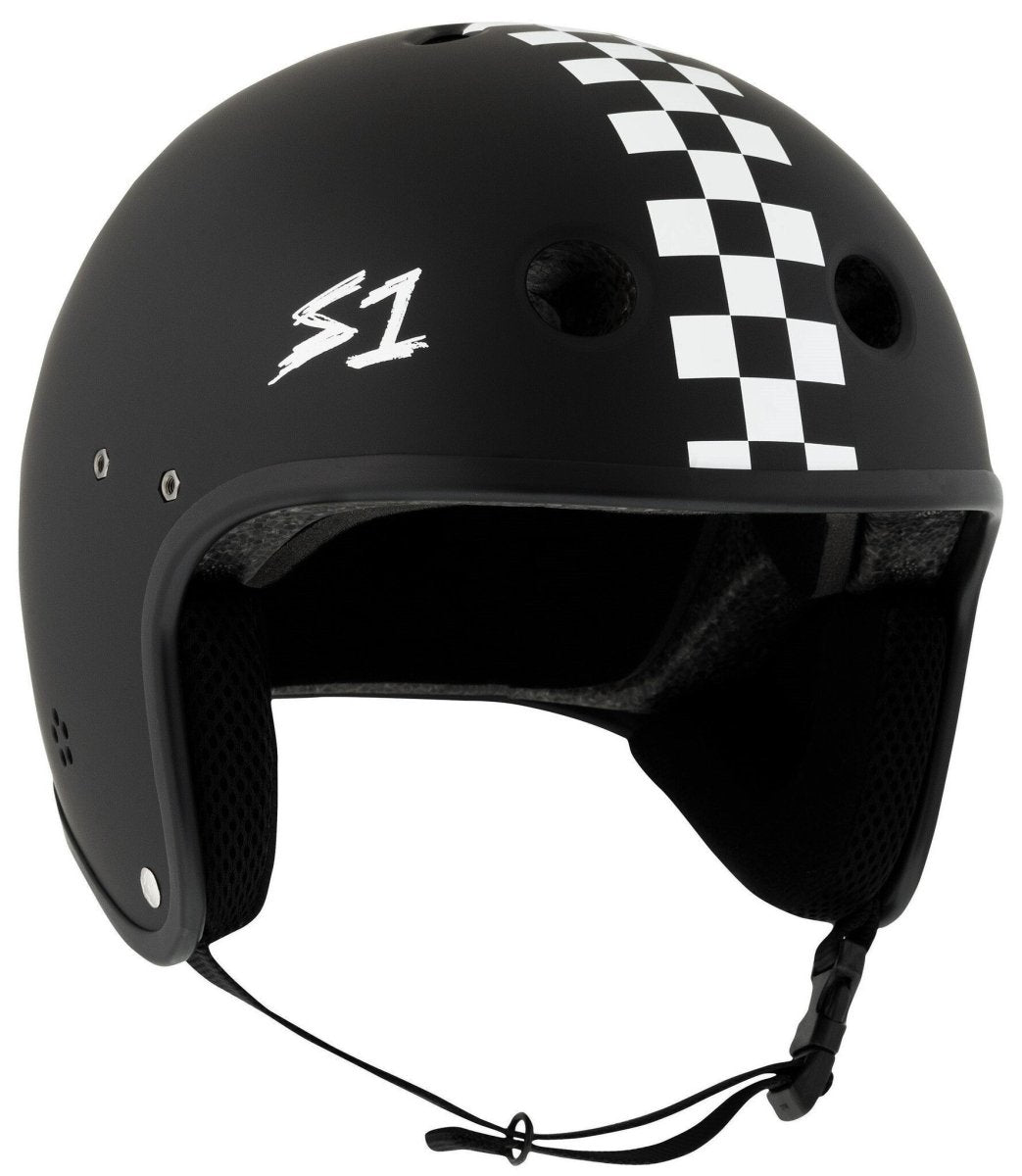 S1 Retro Lifer White Gloss w/ Black Checkers - Gear - Helmets