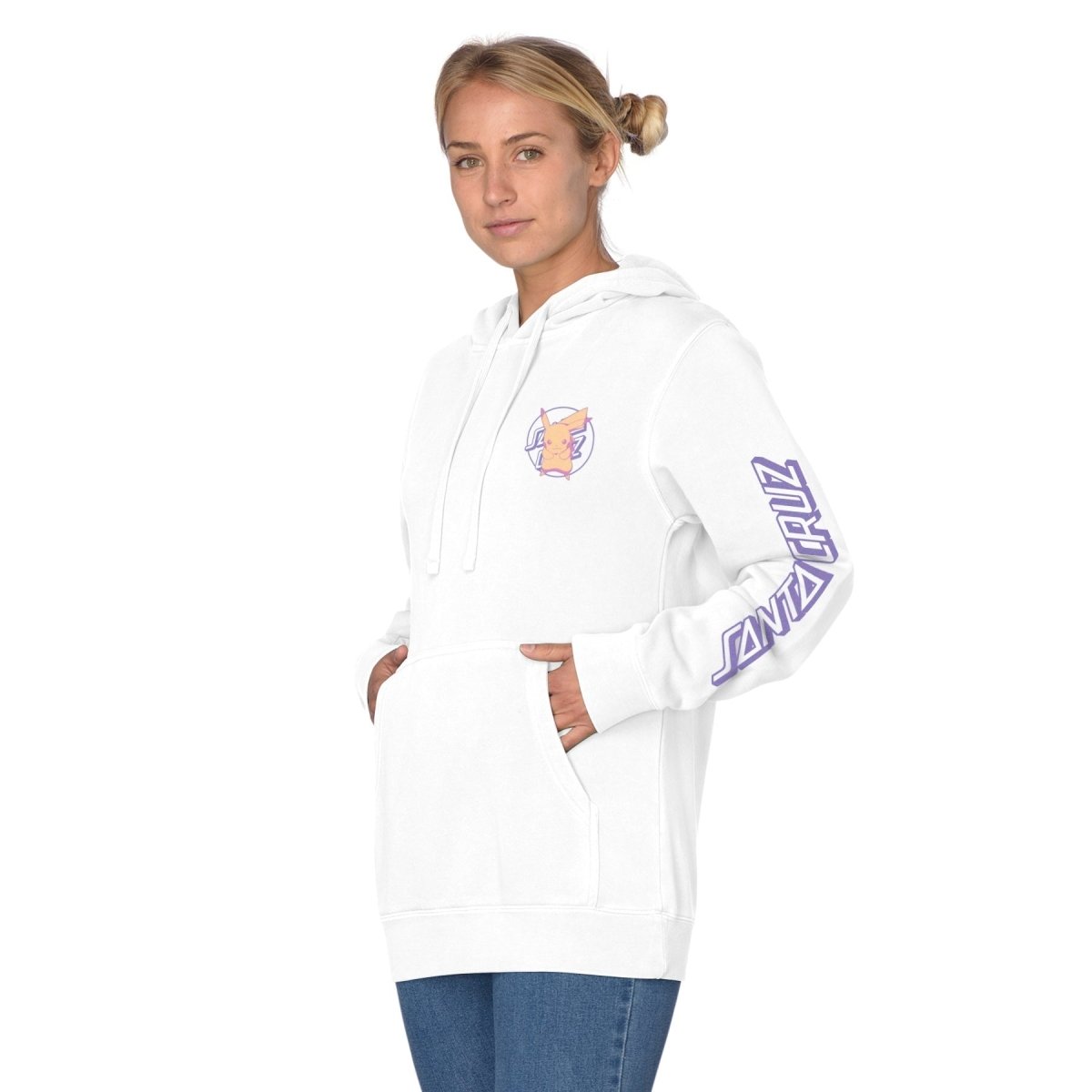 SC x Pokemon Pikachu Dot Womens Hoodie Wht -