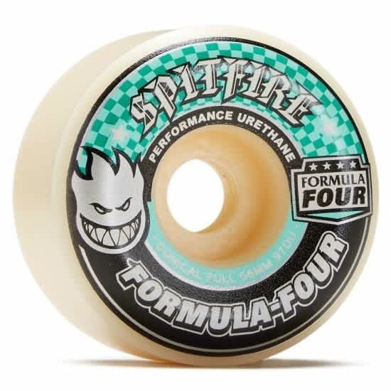 SF F4 97a Conical Full 56mm (White/Turq) - Skateboard - Wheels