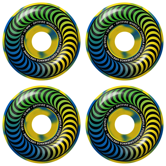 SF F4 99a Classic Multi Swirl 53mm (Yellow/Blue) - Skateboard - Wheels