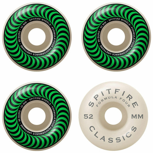 SF F4 99a Classic Swirl 52mm (White/Green) - Skateboard - Wheels