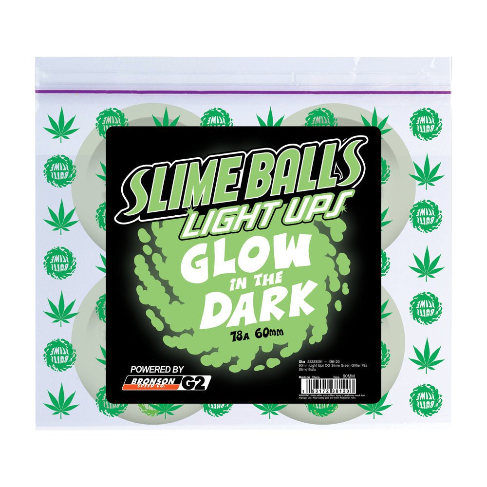 Slime Balls 78a Light Ups OG Led 60mm (GITD) – Status Skateshop