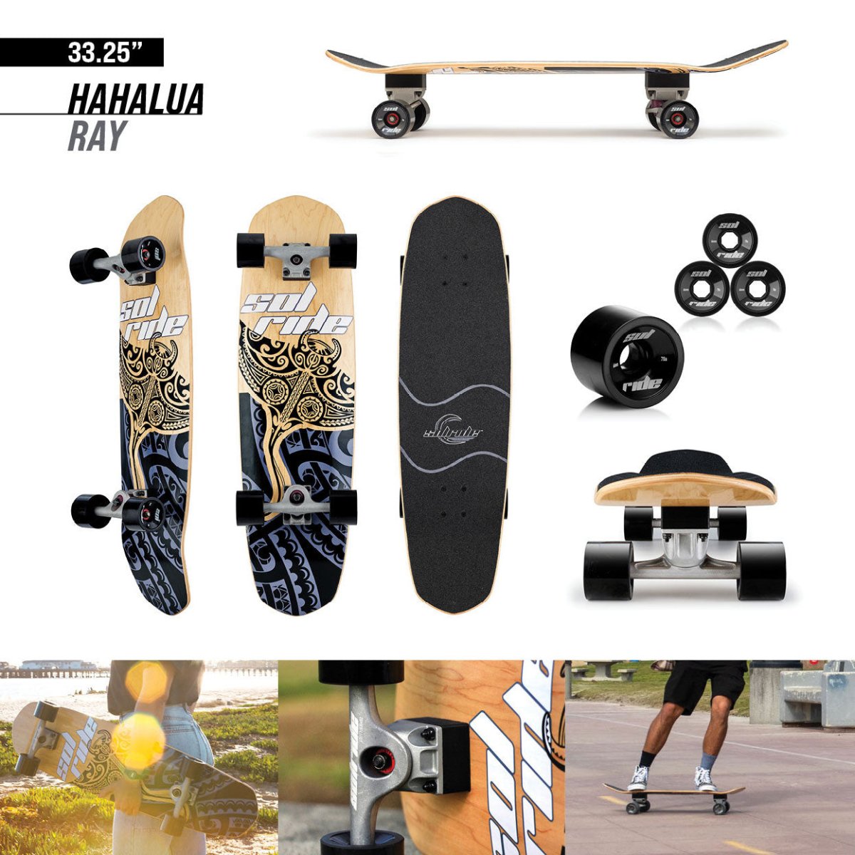 Solride Hahalua Ray 33.25" Complete - Surfskate - Completes