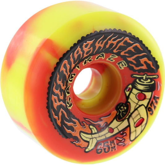 SPEEDLAB 97a Kamikaze 65mm (Yellow/Red Swirl) - Skateboard - Wheels