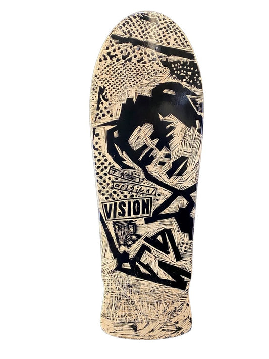 Vision OG MG Deck Woodcut (Natural/Black) Deck 10"x30" - Skateboard - Decks