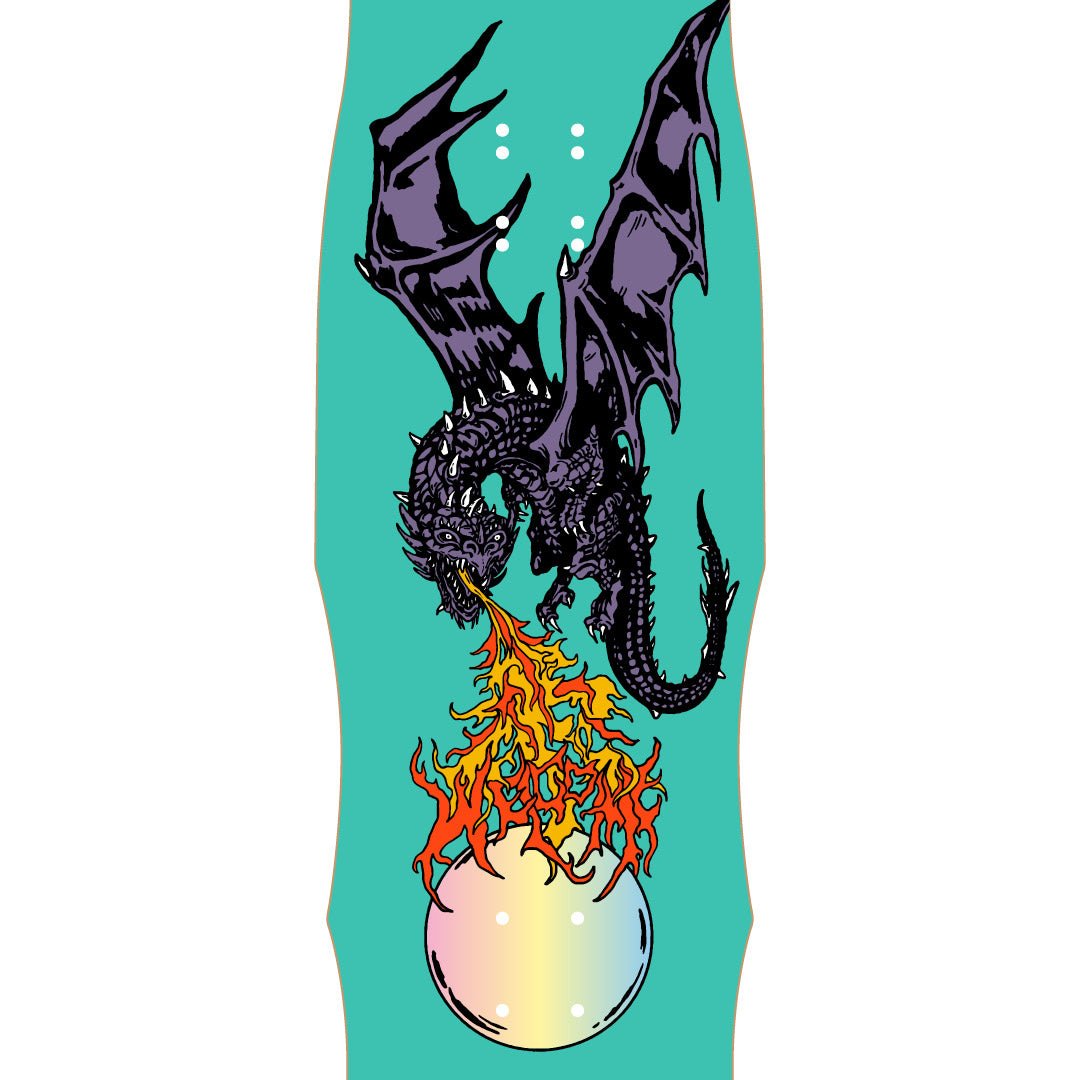 WLCM Firebreather on Dark Lord - Teal 9.75" - Skateboard - Decks